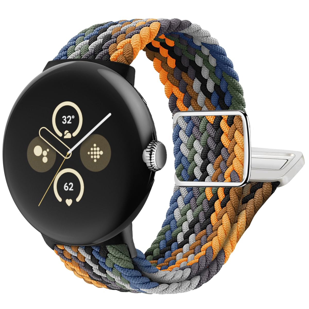 SimpleThings Magnetic Nylon Strap for Google Pixel Watch 4/3/2/1 (41 mm), Adjustable Braided Elastic for Pixel Watch Sports Strap