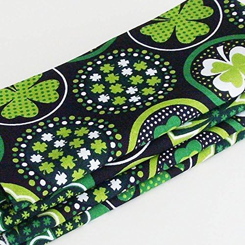 Black &amp; Green Irish Shamrocks Cotton Napkins (Set of 4) ME2Designs Handmade Table Decor