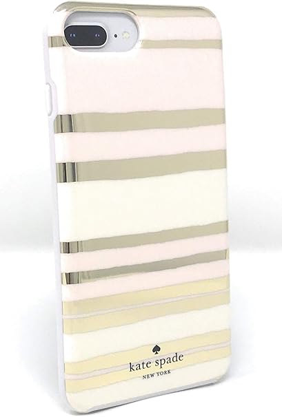 Amazon Com Kate Spade New York Capri Stripe Protective Rubber Case For Iphone 8 Plus Iphone 7 Plus Iphone 6 Plus Gold Cream Electronics