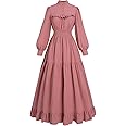 Nuoqi Victorian Dress for Women Long Sleeve Edwardian Dress Renaissance Costume