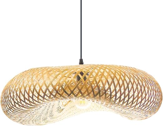 barcelonaled lampara mimbre colgante de techo hecha a mano con bambu ratan madera natural estilo decorativo asiatico vintage creativo para salon de te
