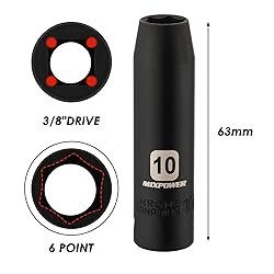 MIXPOWER 6PCS 3/8"Drive 10mm Deep&Shallow Socket, 6