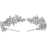 Beaupretty Star Crown: Silver Star Headband - Rhinestone Crystal Tiara - Bridal Crown Headband for Wedding Birthday Party