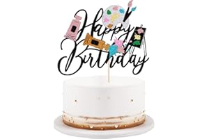 LVEUD Happy Birthday Cake Topper Painting Theme Artist Happy Birthday Cake Topper Drawing Board Happy Birthday Cake Topper