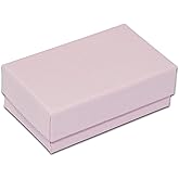 TheDisplayGuys - 100-Pack #21 Cotton Filled Cardboard Paper Jewelry Boxes Gift Case - Pastel Pink (2.6" x 1.6" x 1.0") - for Shipping or Storage