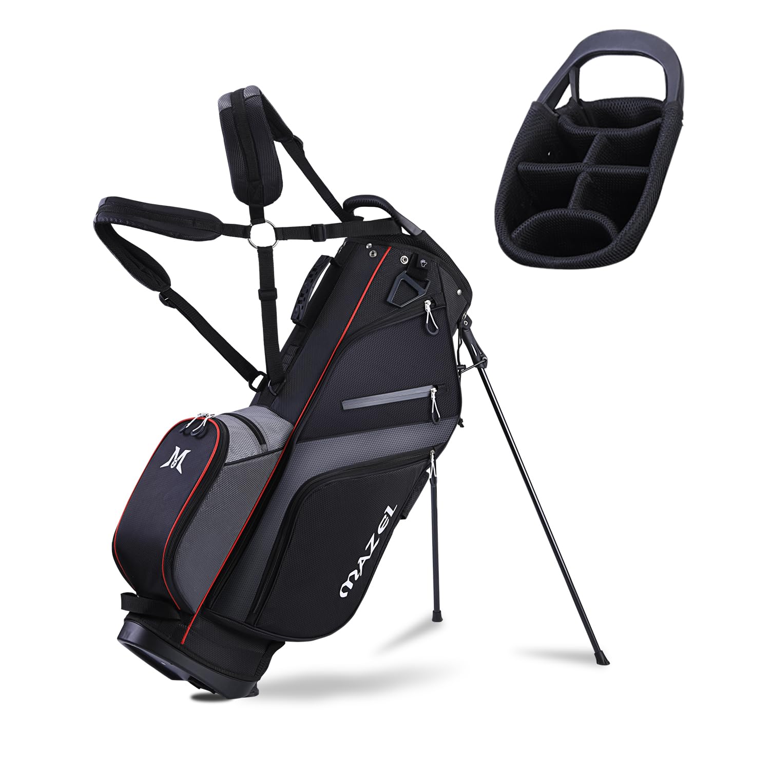 Photo 1 of (WHITE/GREY) MAZEL 6-Way Golf Stand Bag for Men and Women, Lightweight Golf Bag with Stand,Dual Strap,Dust Cover