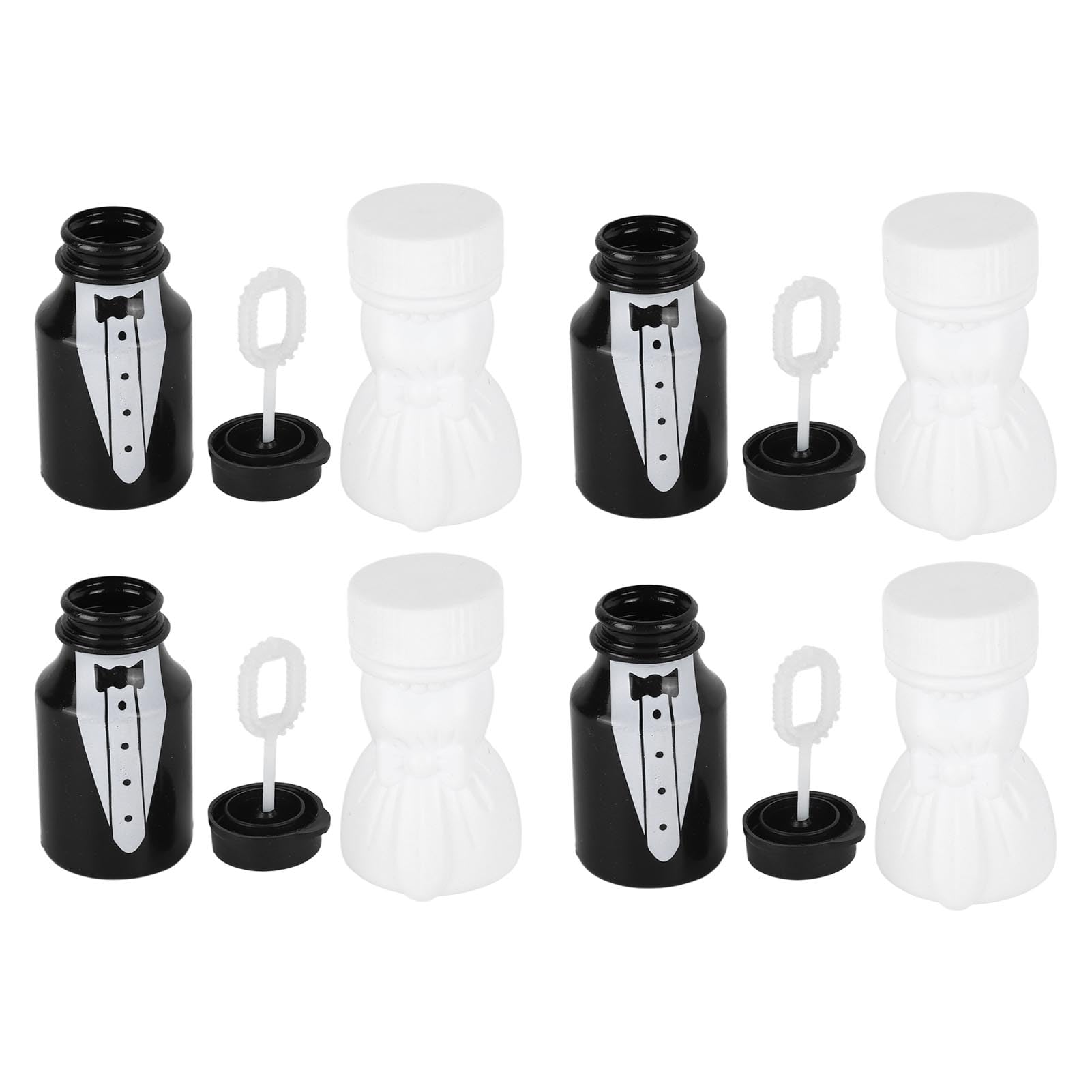 Pssopp 26PCS Wedding Bubble Bottles, Premium Plastic Bride and Groom Mini Bubble Party Bottle Great Workmanship Stylish Romantic Idea for Wedding