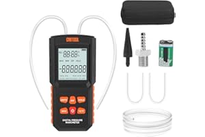 CMTOOL Digital Manometer Gas Pressure Tester Manometer HVAC Gauge AC Manometer Kit ±100.68 Kpa Auto Manometer LP Gas Pressure Tester Dual Port Manometer Digital Gauges HVAC Tool Car Manometer