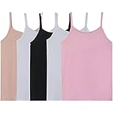 Collection Girls' 5pk Soft Lightweight Durable 2 Way Camisoles - Large