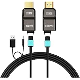 RUIPRO 8K Detachable Full Fiber Optic Armored HDMI 2.1 Cable, 48Gbps, 85FT | Full Fiber Optic Design Eliminates EMI vs Copper Cables; Replace the Module Without Replacing the Entire In-Wall Cable