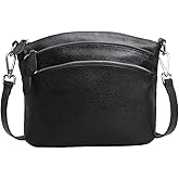 HESHE Leather Crossbody Bags Purses for Women Small Functional Multi Pocket Cross Body Purses Shoulder Satchel Handbags