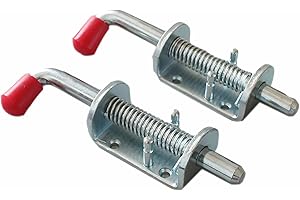 X-Haibei 2 Pcs Trailer Spring Latch Pin, 1/2 inch Barrel Bolt Spring Loaded Silver Latch Heavy Duty for Ramp Door Fence RV