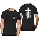 Christian Shirts for Men Jesus Faith Cross Religious Sayings Tshirt Vintage Bible Verse Inspirational Tee Tops