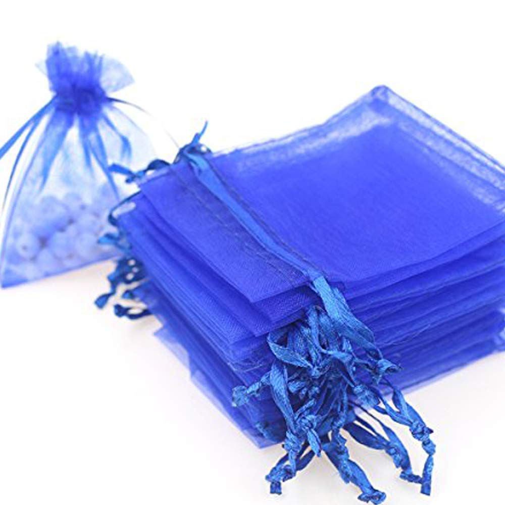 Time to Sparkle 25pcs Pouches Organza Gift Bags Oragnza Wedding Party Favour Jewellery, 15x20cm, Royal Blue — image 1