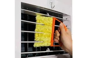 GADGET BEYOND Washable Window Blind Cleaner Duster Tool Handheld Mini Blinds Cleaner, Blind Cleaner Brush, Blinds Dust Shutters, with 7 Removable Microfiber Sleeves, Window Air Conditioner Duster