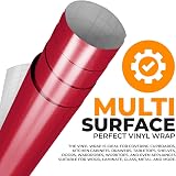 vgoltd Gloss Self-Adhesive Vinyl Wrap Dark Red 60x1000 cm Furniture Sticker view 4