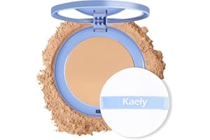 Kaely Oil Control Pressed Powder,Matte Setting Powder Compact,Face Finishing Powder Makeup,Long Lasting Waterproof Powder Foundation,polvo compacto de maquillaje,Lightweight,Vegan,03 Pure Beige