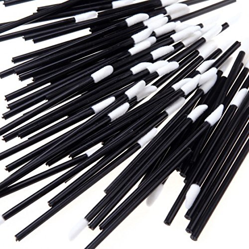 KOLIGHT Disposable Cosmetic Lip Brush Lipstick Gloss Wands Applicator Makeup Tools (1000pcs, Black)