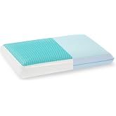 Blue Cooling Gel Memory Foam Pillow with Reversible Design, Standard Size | Neck Support for Side, Back, Stomach Sleepers, Removable &amp; Machine Washable Cover, Pressure Relief for Hot Sleepers