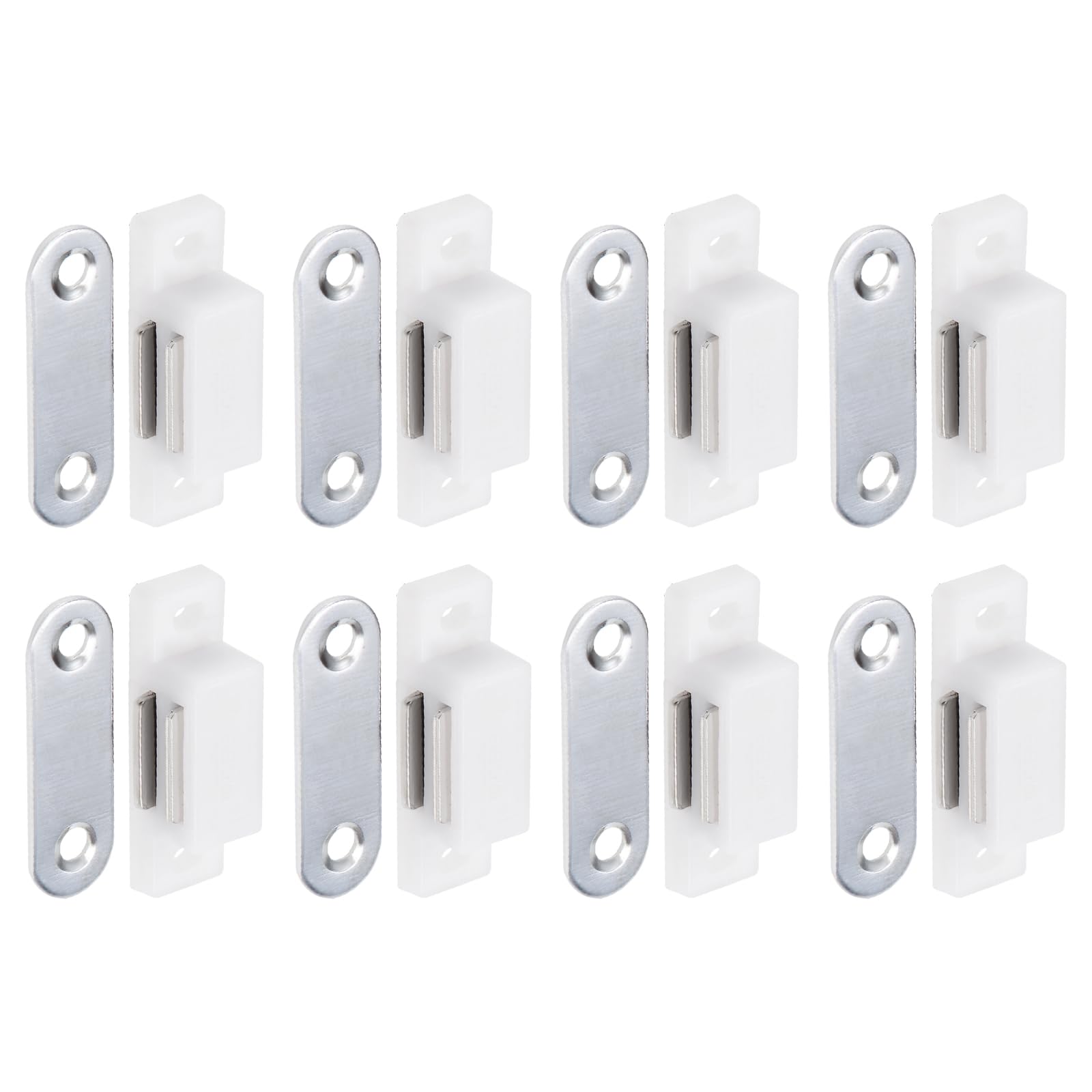 DTGN 28x10mm(LxW) Magnetic Touch Latch - 8 Pack - Good for Kitchen Cupboard Drawer Furniture - Plastic Magnetic Catch Latch Closures - White