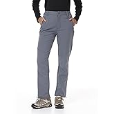 TIHEEN Waterproof Hiking Pants Women, Fleece Lined Winter Warm Snow Ski Pants Outdoor Softshell