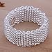 BOHG Jewelry Womens 925 Sterling Silver Plated Fashion Wide Korean Style Braided Mesh Ring Wedding Band Size 10