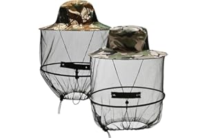 JRGTDS 2 Pack Mosquito Head Net Hat, Mosquito Head Mesh Mosquito Cap Net Face Cover Fly Protection Netting,Head Mesh Face Cov