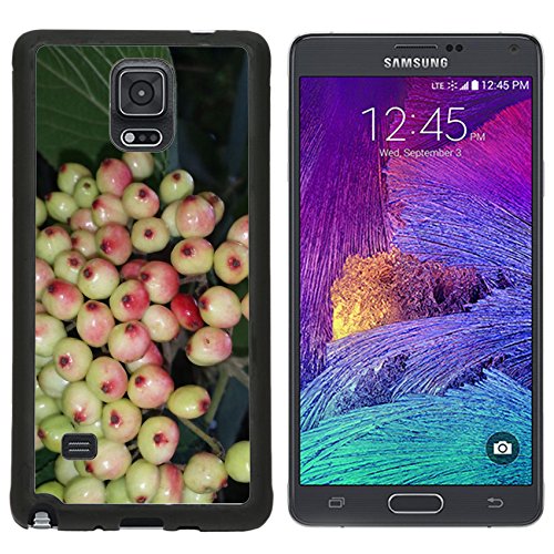 Luxlady Premium Samsung Galaxy Note 4 Aluminum Backplate Bumper Snap Case Fuzzy Snowball Berries Green Image 460300