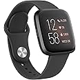 AK Silicone Bands Compatible with Fitbit Versa 2 / Fitbit Versa/Versa Lite/Versa SE Bands for Women Men, Classic Soft Straps Replacement Sport Wristbands for Fitbit Versa 2 Smart Watch (Black)