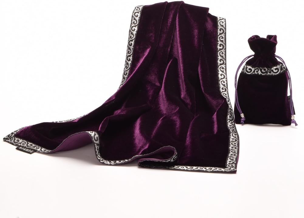 HiSummit Tarot Table Cloth Altar Tarot Table Cloth with Draw String Pouch (Purple)