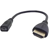CY 20cm Type D Micro HDMI Socket Female to HDMI Male Adapter Cable for Tablet & Cell Phone
