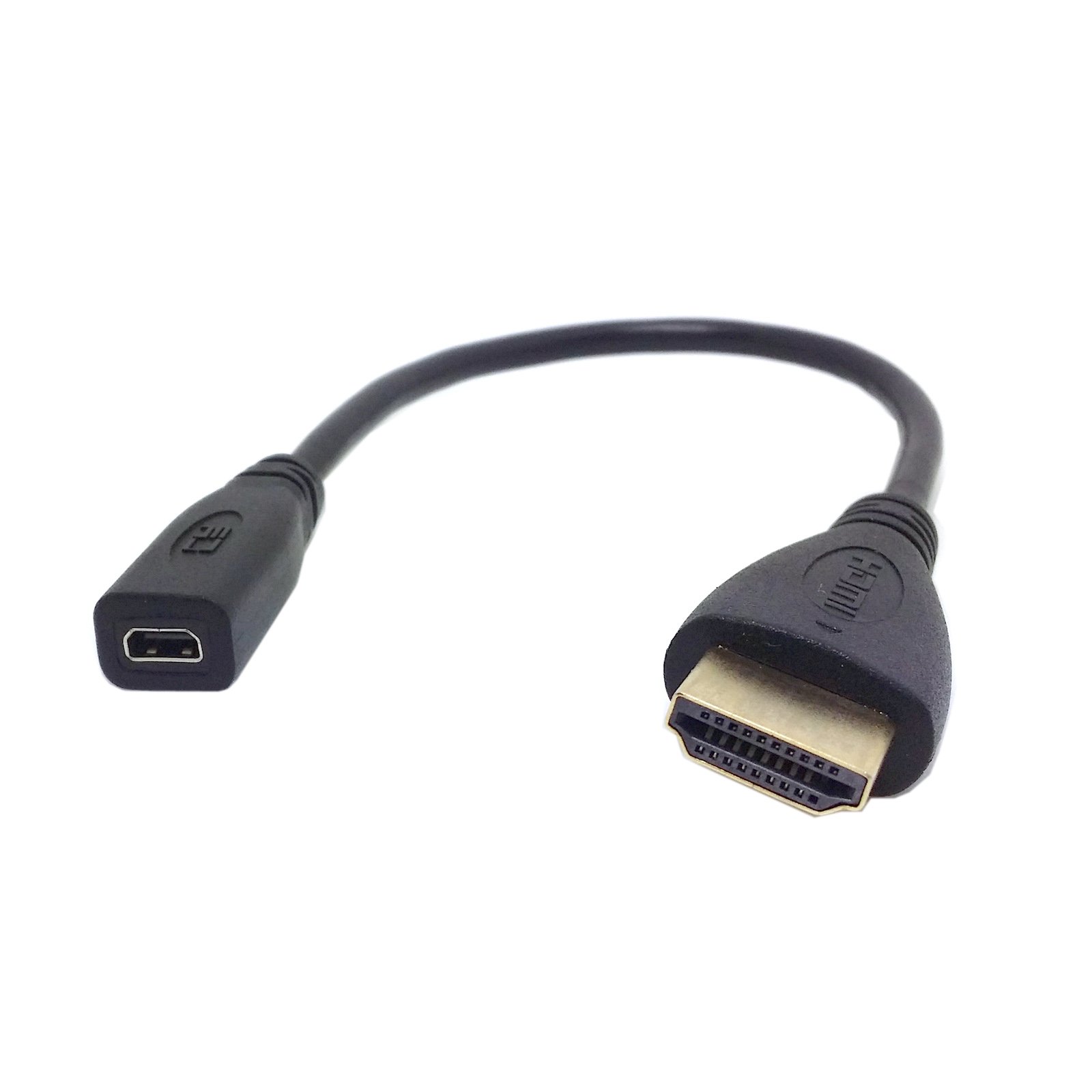 Micro HDMI Socket HDMI Adapter Cable for Tablet & Cell Phone 20cm Black Female to Male