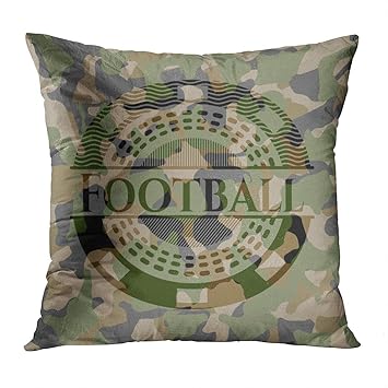 Amazon Com Suike Throw Pillow Cover Football On Camo Pattern