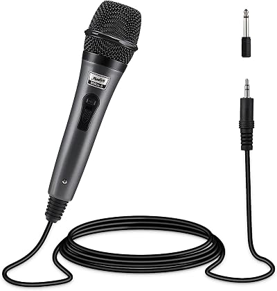 Moukey Dynamic Microphone Cardioid Wired Mic with 13ft Cable Gray