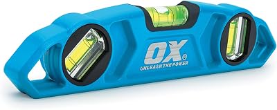 OX Tools 9" Torpedo Level Die-Cast Aluminium Body 3 Vials V-Groove