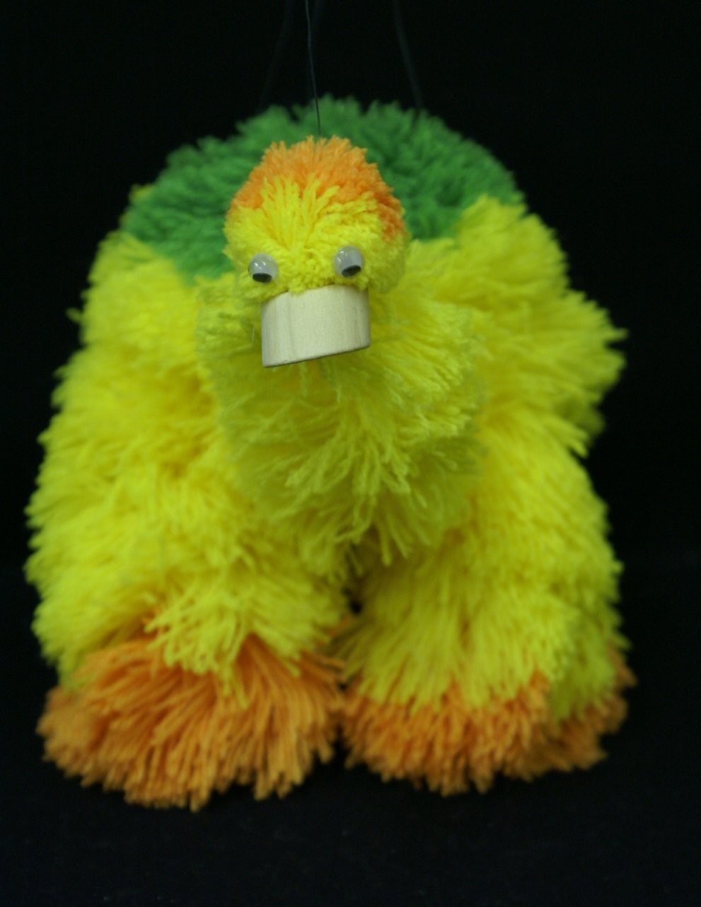 My Pet Puppet Soft Toy Hand Puppet With Wooden Handle Emu Yellow/Green