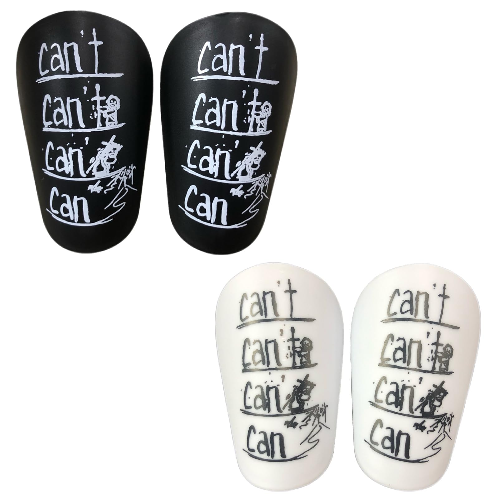 2 Pairs Mini Shin Pads, Ultra Small Football Leg Pad, Mini Leg Protection Equipment, Small and Lightweight Anti Slip Football Leg Pad, Used for Leg Protection (Black, White)