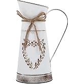 BESTonZON Vintage Iron Flower Vase Pot Handle Rustic Home Decor Centerpiece for Weddings Parties and for Bouquets Floral Arrangements and Table Decoration