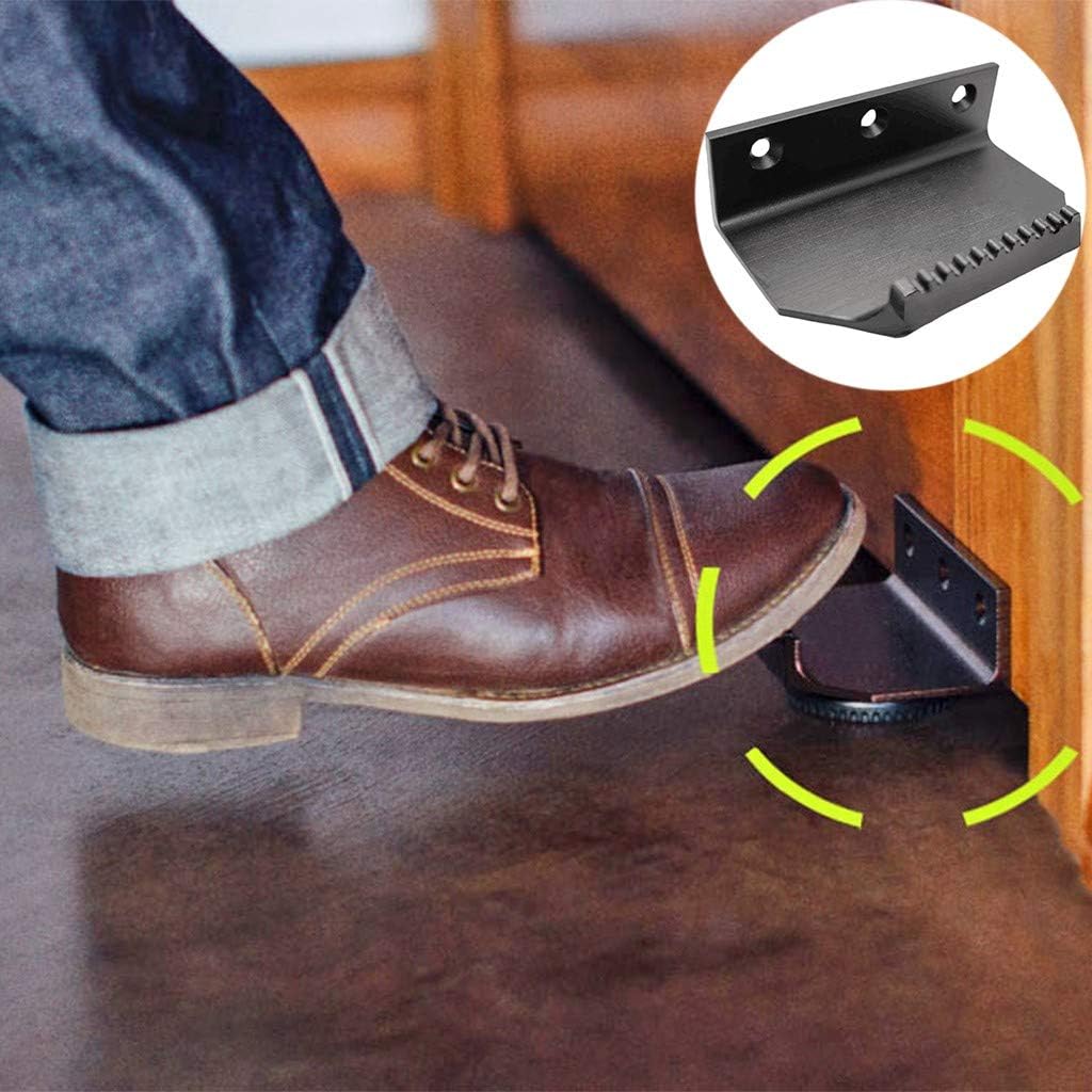GraPefruiT Free Foot Door Opener - Hand Free Touchless Door Knob, Foot-Operated Bracket, Thick Metal, Suitable for Public Area Doors (Black)