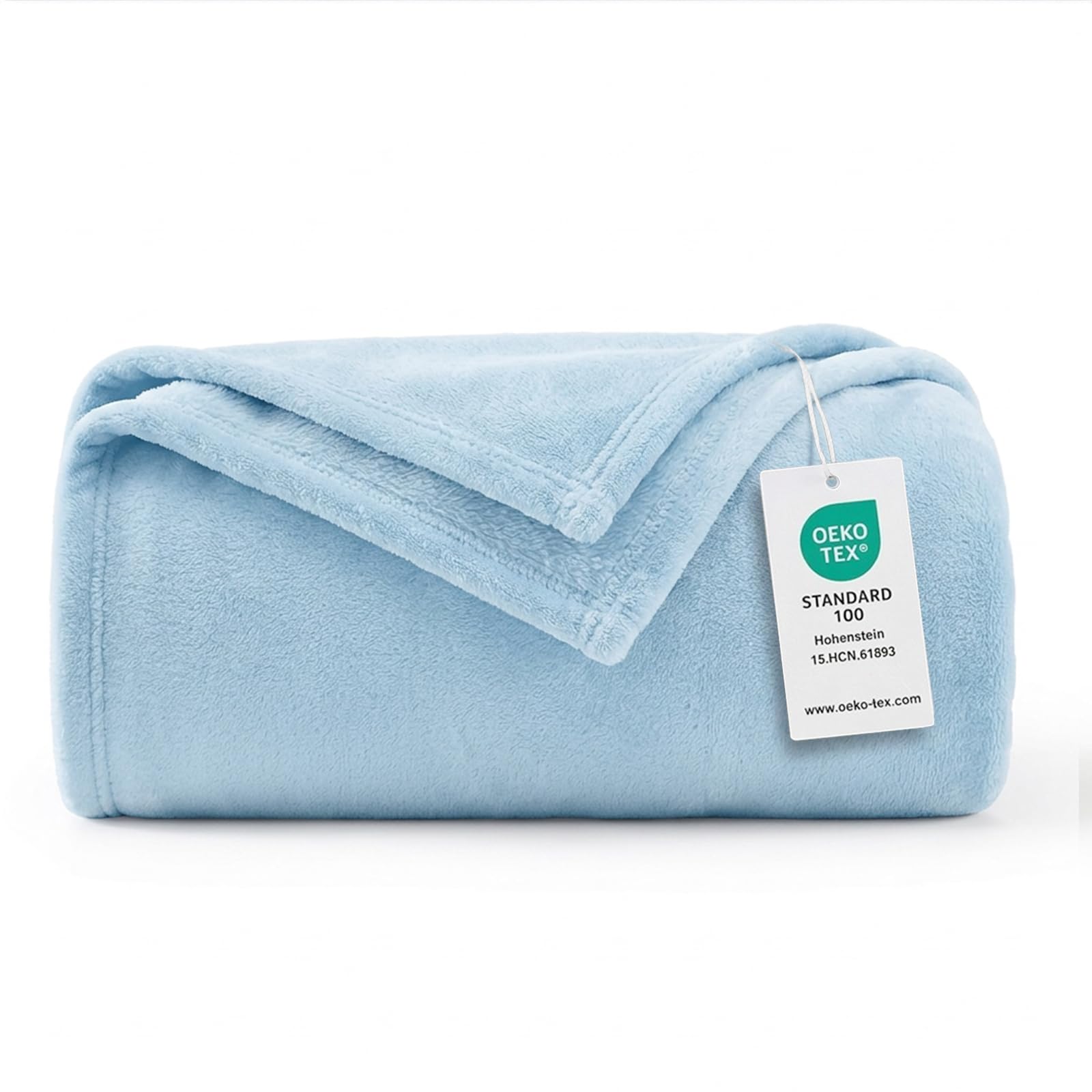 WAVVE Fleece Blanket Sofa Throw Light Blue 4ft x 5ft - Fluffy Soft Warm Versatile Blanket for Sofa/Couch/Bed Throw/Single Size, 130x150 cm