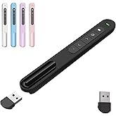 GUMENA Presentation Clicker for Powerpoint Presentations, Black, A | Long-Range Wireless Presenter Remote, Magnetic USB Receiver, PowerPoint Clicker Compatible with Windows/Android/macOS/Linux