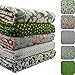 RayLineDo 5X Different Pattern Green Poplin Fabric Fat Quarter Bundle 46 x 56cm (Appox 18
