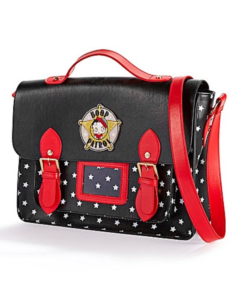 BB Designs Europe Unisex-Adult Betty Boop - Police Patrol Satchel Bag Top-Handle Bag Black (Black)