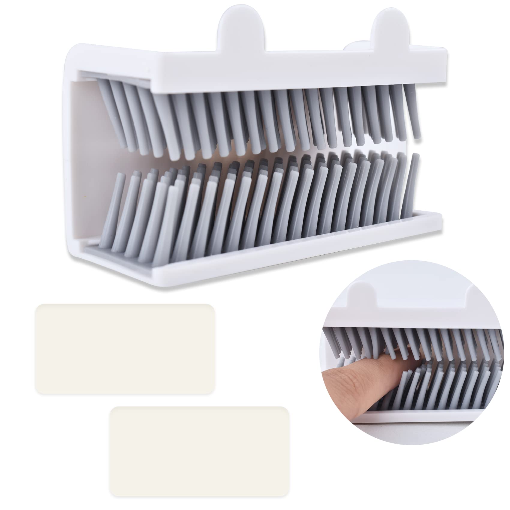 Hair Catcher for Shower Wall - Reusable Collector, Easy to Install Drain Protector, Hair Trap for Bathroom Bathtub (White)