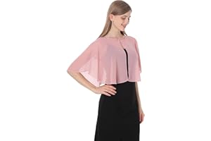 Baoqiya Capelets for women Chiffon Cape Soft Shawls and Wraps Wedding Capes 1920s flapper Cover Up