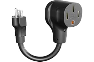 ALXUM 50 Amp to 110V Adapter - NEMA 5-15P Male to 14-50R Female Heavy Duty 10 AWG/3 12 Inch RV PowerAdapter for 14-50 Plug Level 2 to 5-15P Level 1 EV Charger