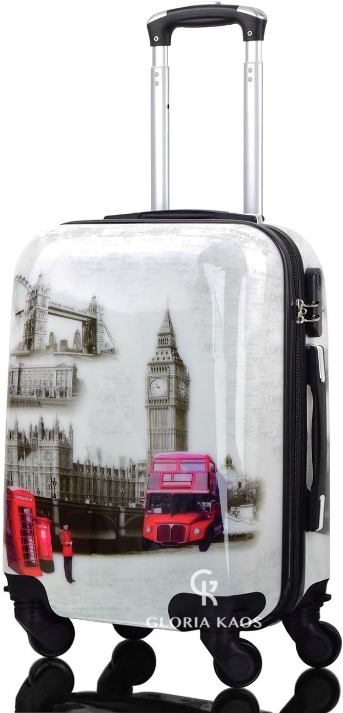 Gloria Kaos - Super Lightweight Travel Carry On Cabin Hand Luggage Suitcase in Flexible Polycarbonate Approved for Ryanair EasyJet British Airways Virgin Atlantic and Many More - Size 18" 50cm