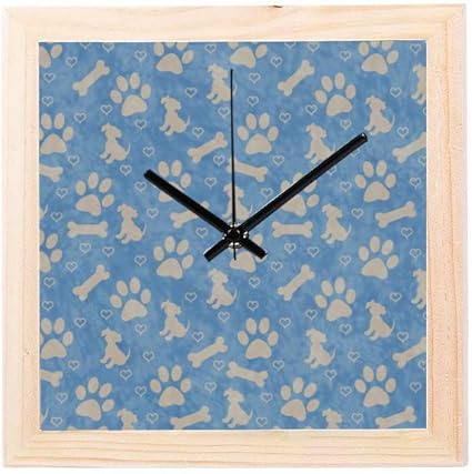Maison Bureau Horloge Multi Couleur Mignon Chien Patte Non Tic Tac Carre Silencieux En Bois Diamant Affichage Mur Horloges Peinture Cadran Cuisine Chambre Decor Filles Horloge Murale Amazon Fr Cuisine Maison