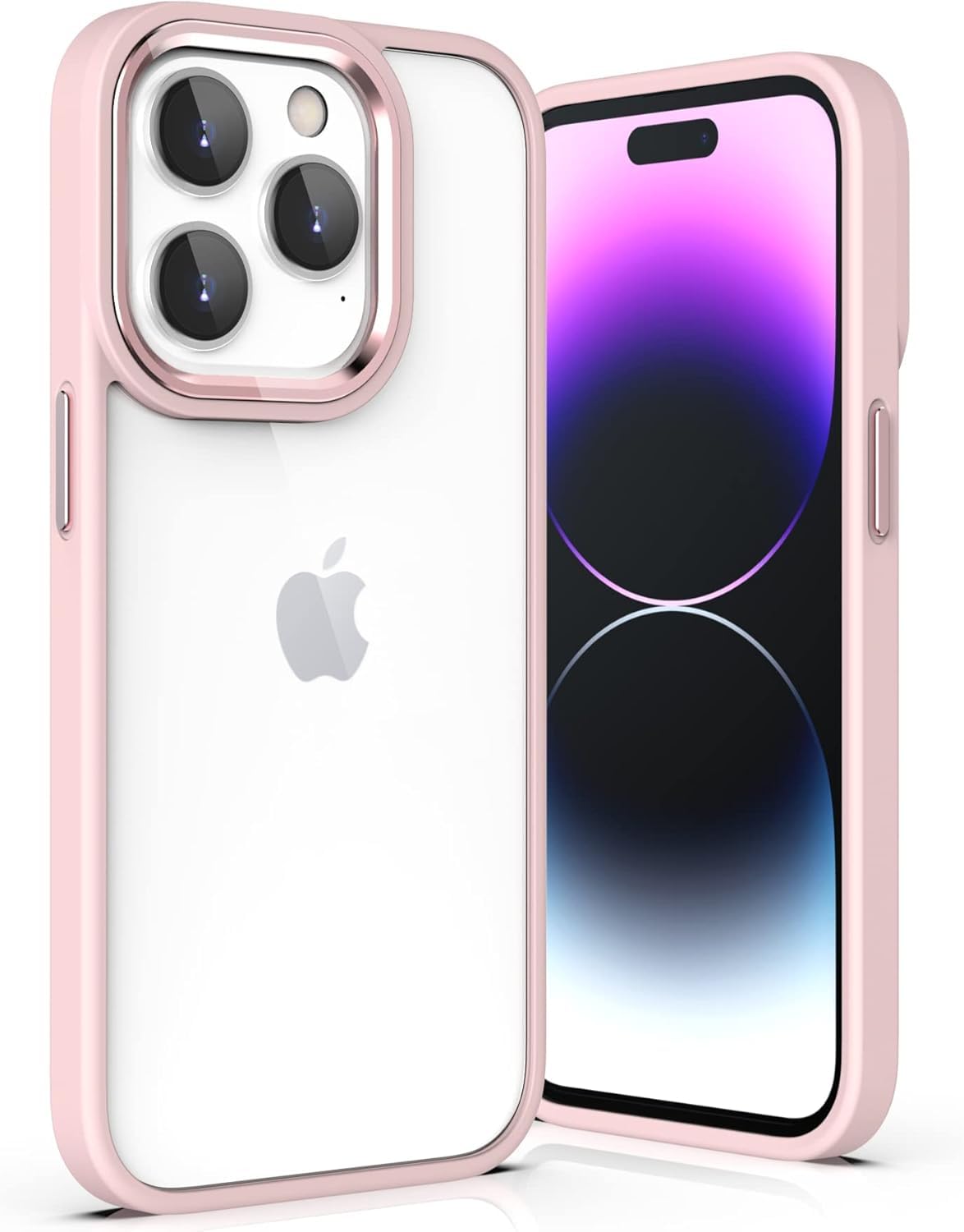 ULAK for iPhone 14 Pro Case Clear, [Anti-Yellow] Heavy Duty Protection Transparent Shockproof Rugged Cover Soft TPU Hard Bumper Safe Grip Protective Light Cover for iPhone 14 Pro 6.1 - Pink