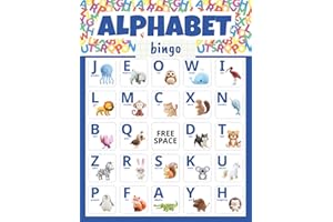 Alphabet Bingo: 32 player Letter Learning Party Games for Preschool Classrooms, Early Literacy Centers, and Educational games